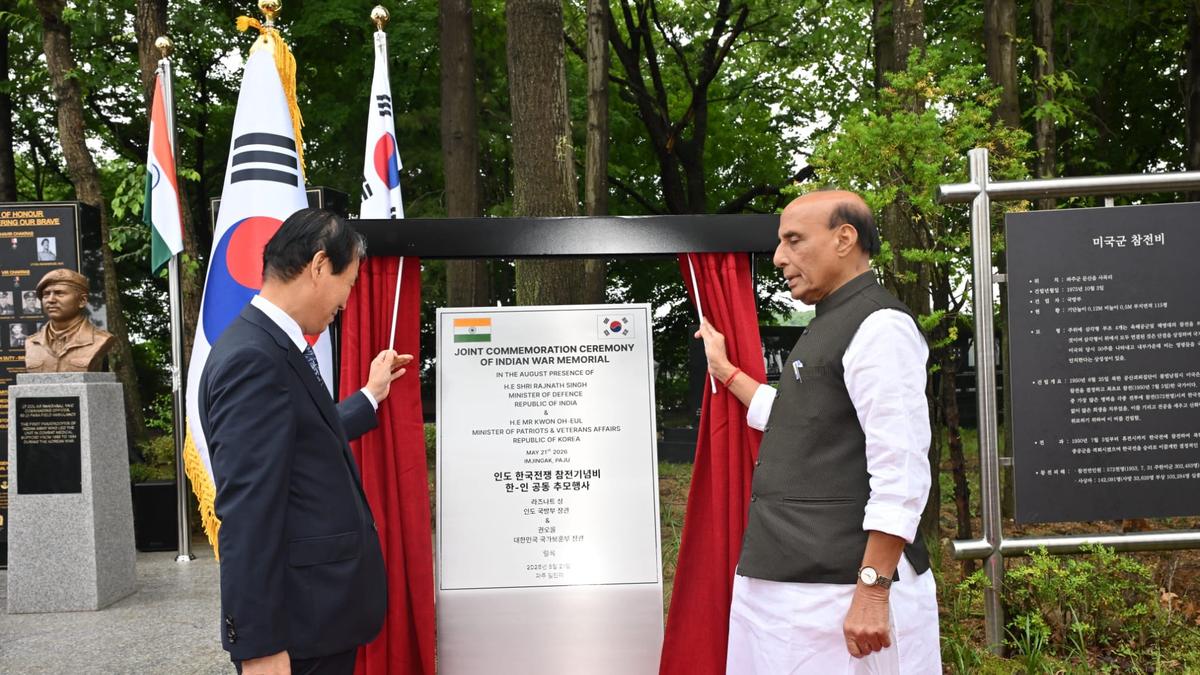 Rajnath Singh, South Korean Minister Inaugurate Indian War Memorial in Seoul
