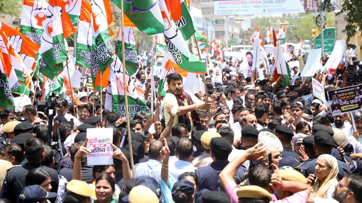 Congress workers clash with police in Jaipur during stir against NEET-UG paper leak
