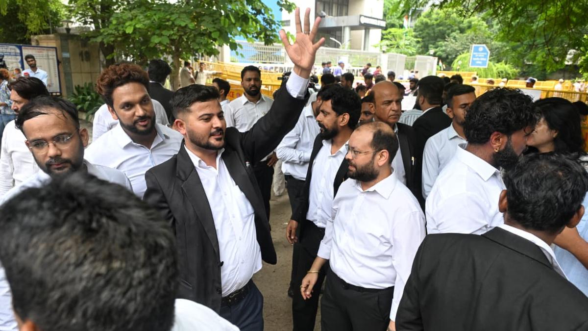 Lawyers stage protest outside BCI office, seek chairman’s resignation amid NALSAR row